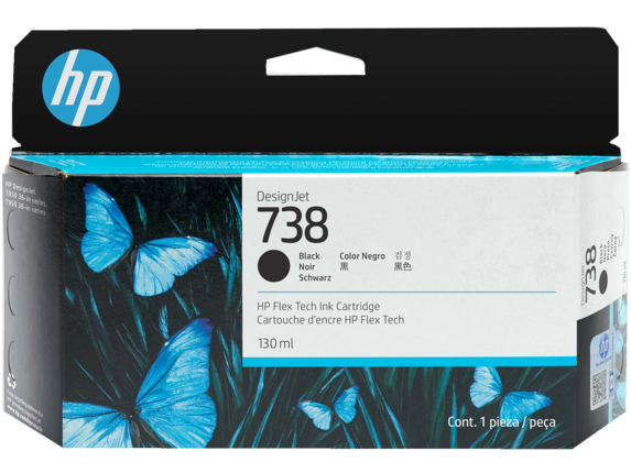 Mực in HP 738B Black 130ml (498P2A) – Mực in chính hãng cho máy in HP DesignJet