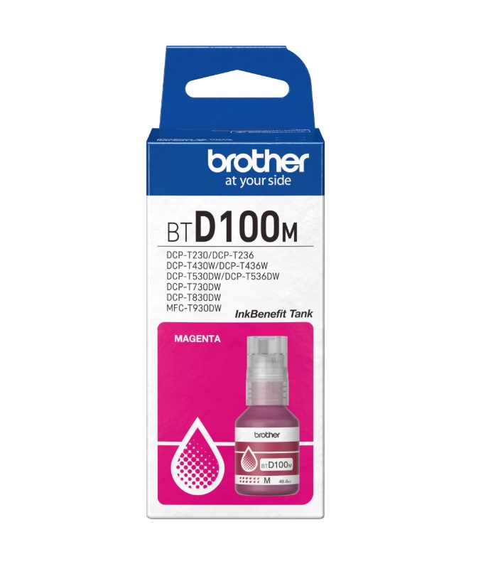 Mực in phun màu đỏ Brother BTD100M Magenta Ink bottle (BTD100M)