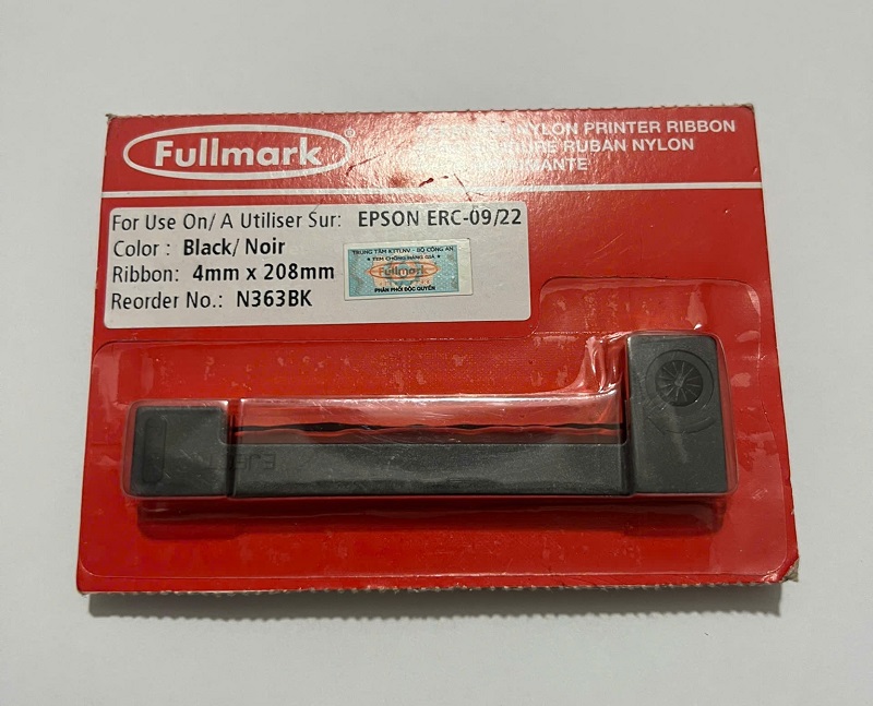 Ruy băng máy in kim Fullmark cho Epson ERC-09/22 – Black, 4 mm x 208 mm (N363BK)