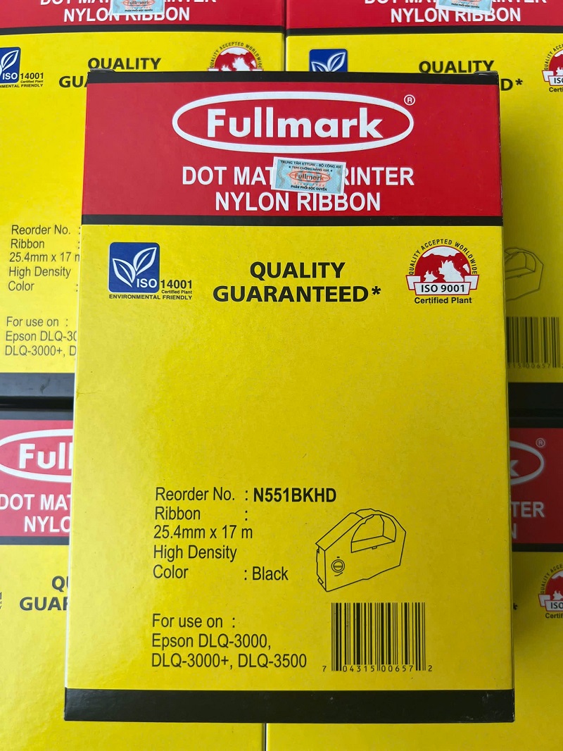 Ruy băng máy in kim Fullmark N551BKHD – Màu đen, High Density, cho Epson DLQ-3000/3000+/3500