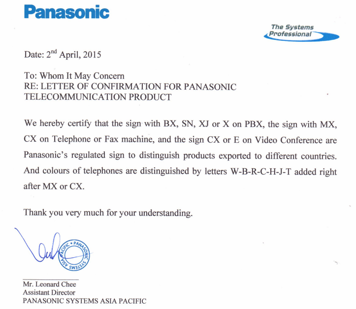 Giải thích mã đuôi sản phẩm trên điện thoại và tổng đài Panasonic