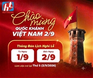 THÔNG BÁO LỊCH NGHỈ LỄ QUỐC KHÁNH 2/9 NĂM 2026