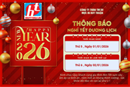 Thông báo lịch nghỉ Tết Dương lịch 2026