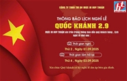 THÔNG BÁO NGHỈ LỄ QUỐC KHÁNH 2/9 NĂM 2025